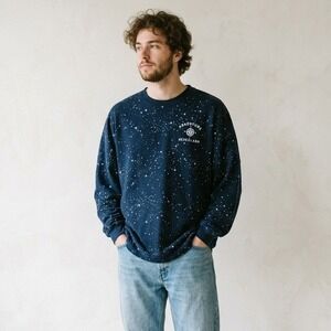 Disney Spirit Jersey Peter Pan Men Large Black Blue Neverland Star Constellation